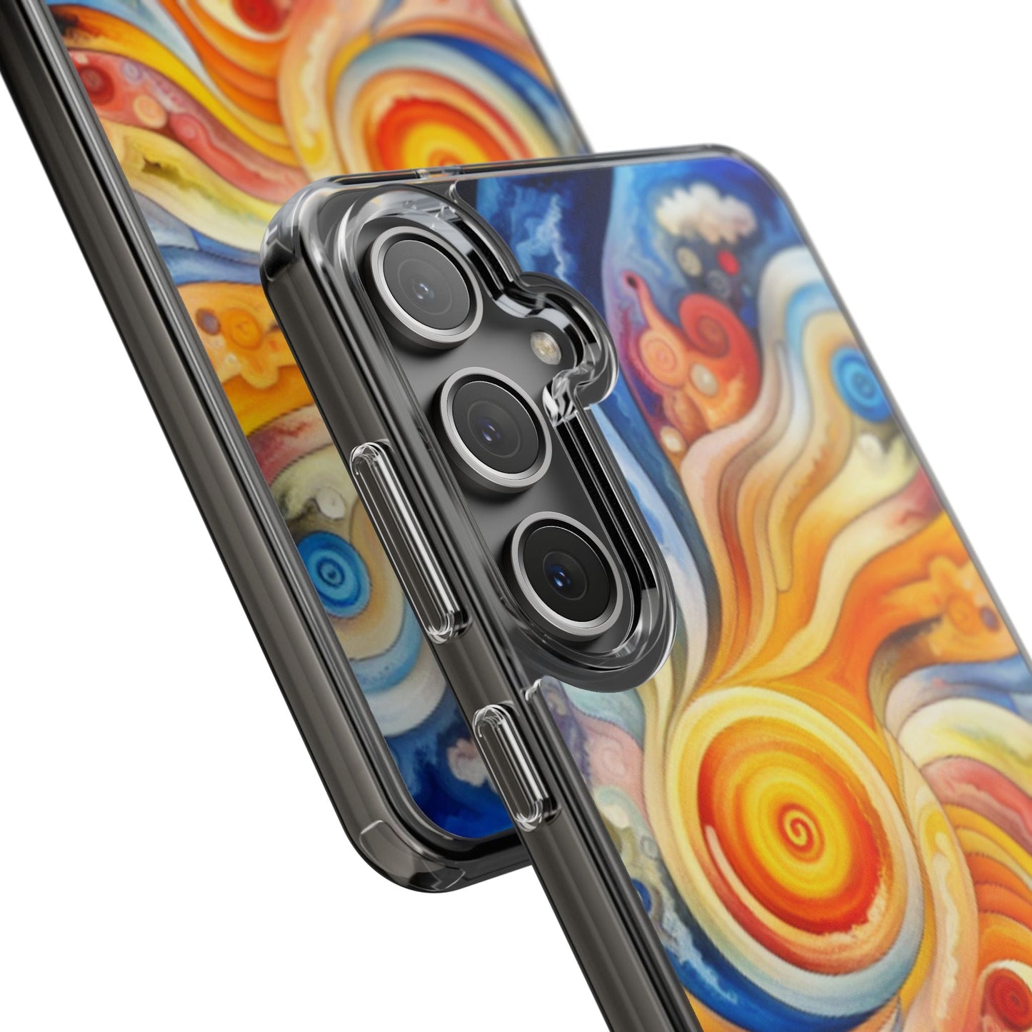 Colorful Abstract Swirl Clear Phone Case