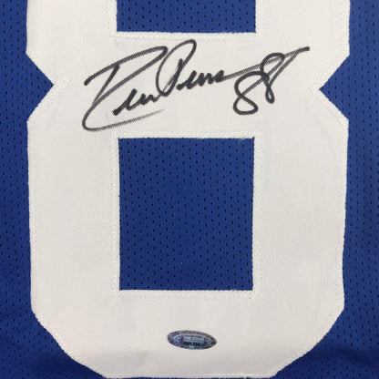 Autographed/Signed Drew Pearson Dallas Blue Football Jersey Tristar COA Holo Only