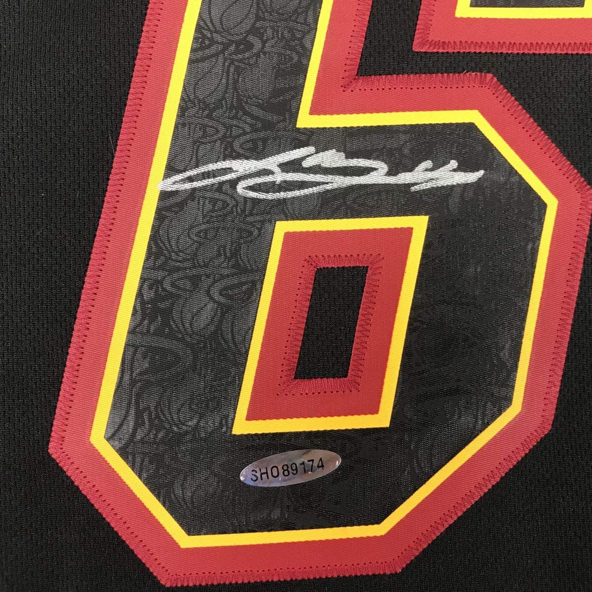 Autographed/Signed LeBron James Miami Heat Black Limited Edition Basketball Jersey Upper Deck UDA COA