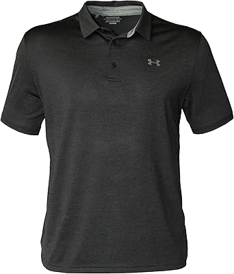 Under Armour Men's Play Off Heather Polo Shirt HeatGear Top 1351131 (Black, M)