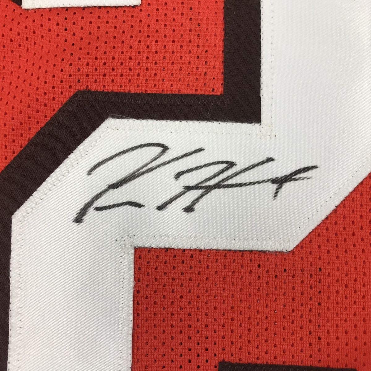 Autographed/Signed Kareem Hunt Cleveland Orange Football Jersey JSA COA