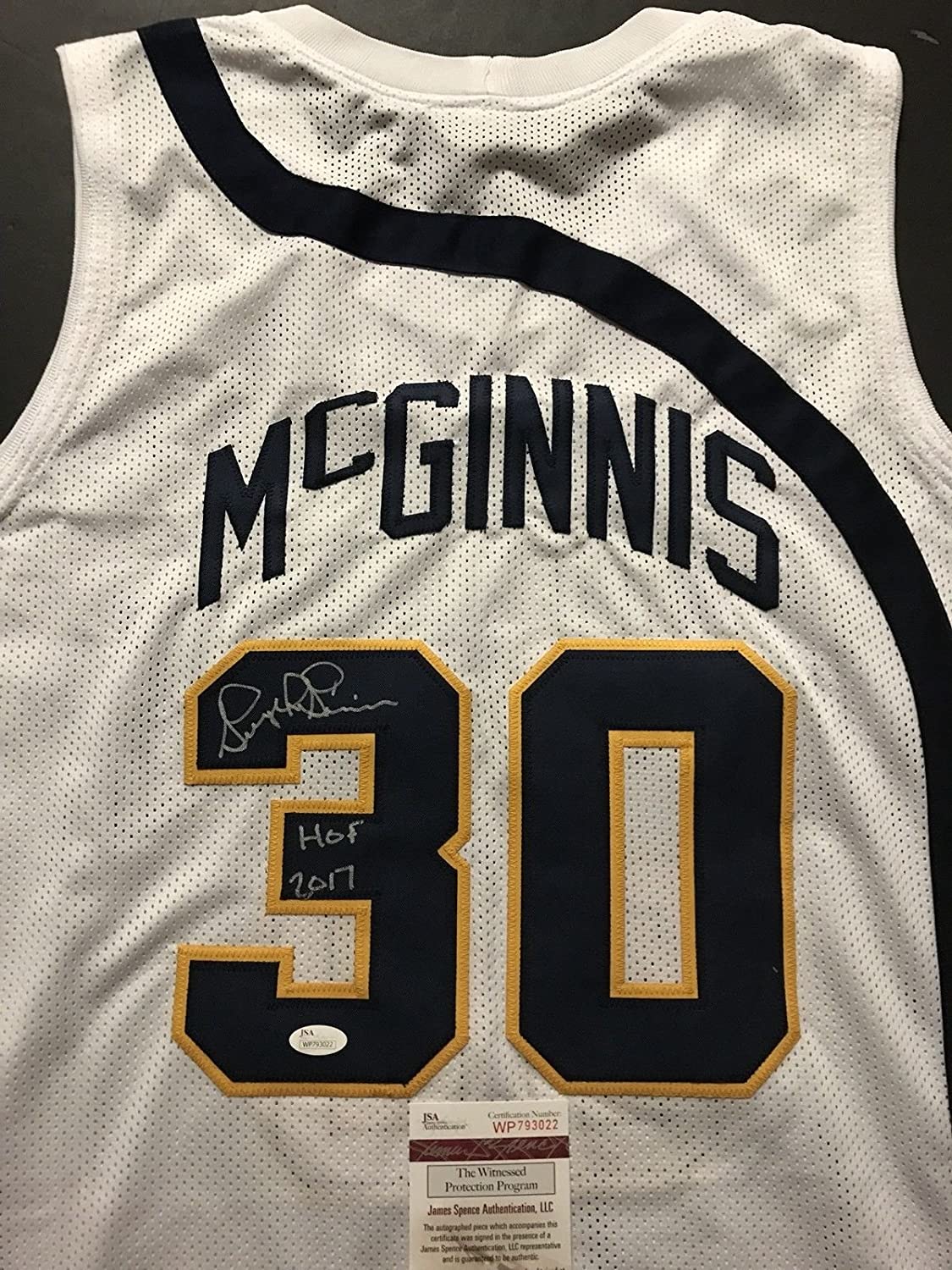 Autographed/Signed George McGinnis HOF 17  Indiana White Basketball Jersey JSA COA