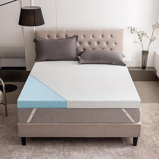 3 Inch Queen Gel Memory Foam Mattress Topper, Cooling Bed Topper with Removable Cover, Soft & Pain Relief & Breathable, CertiPUR-US & Oeko-Tex Certified