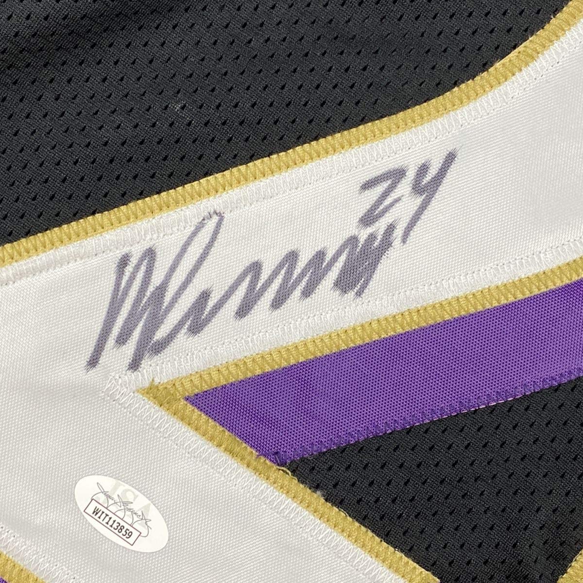 Autographed/Signed Marcus Peters Baltimore Black Football Jersey JSA COA