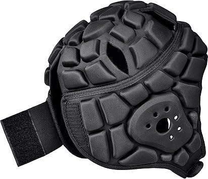 Soft Padded Helmet for Flag Football 7v7 Rugby Adjustable Soccer Goalie Headguard Headgear Sports Goalkeeper Cap Protection Kids Youth Adults
