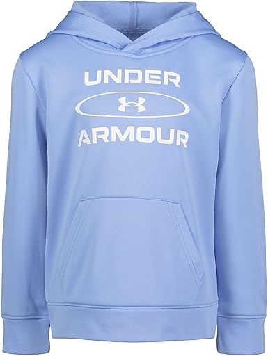 Under Armour Boys' Hoodie, Fleece Pullover, Logo & Printed Designs, Carolina Blue, 4