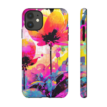 Neon Floral Tough Phone Case
