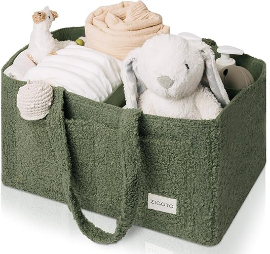 Beautiful Diaper Caddy Organizer - Versatile Storage Basket Easily Holds Diapers, Wipes and Other Baby Necessities - Perfect for Baby Showers, Functional Car Storage & Great Gift for Expecting Mothers