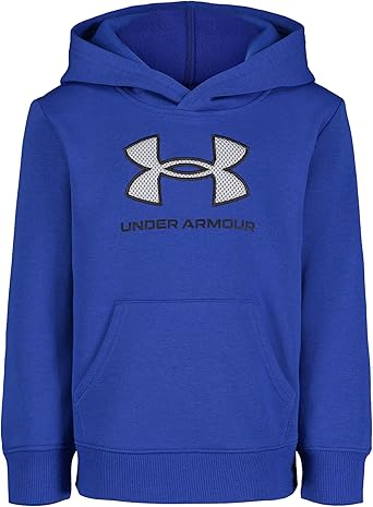 Under Armour Boys' Hoodie, Fleece Pullover, Logo & Printed Designs, Royal Mesh Logo