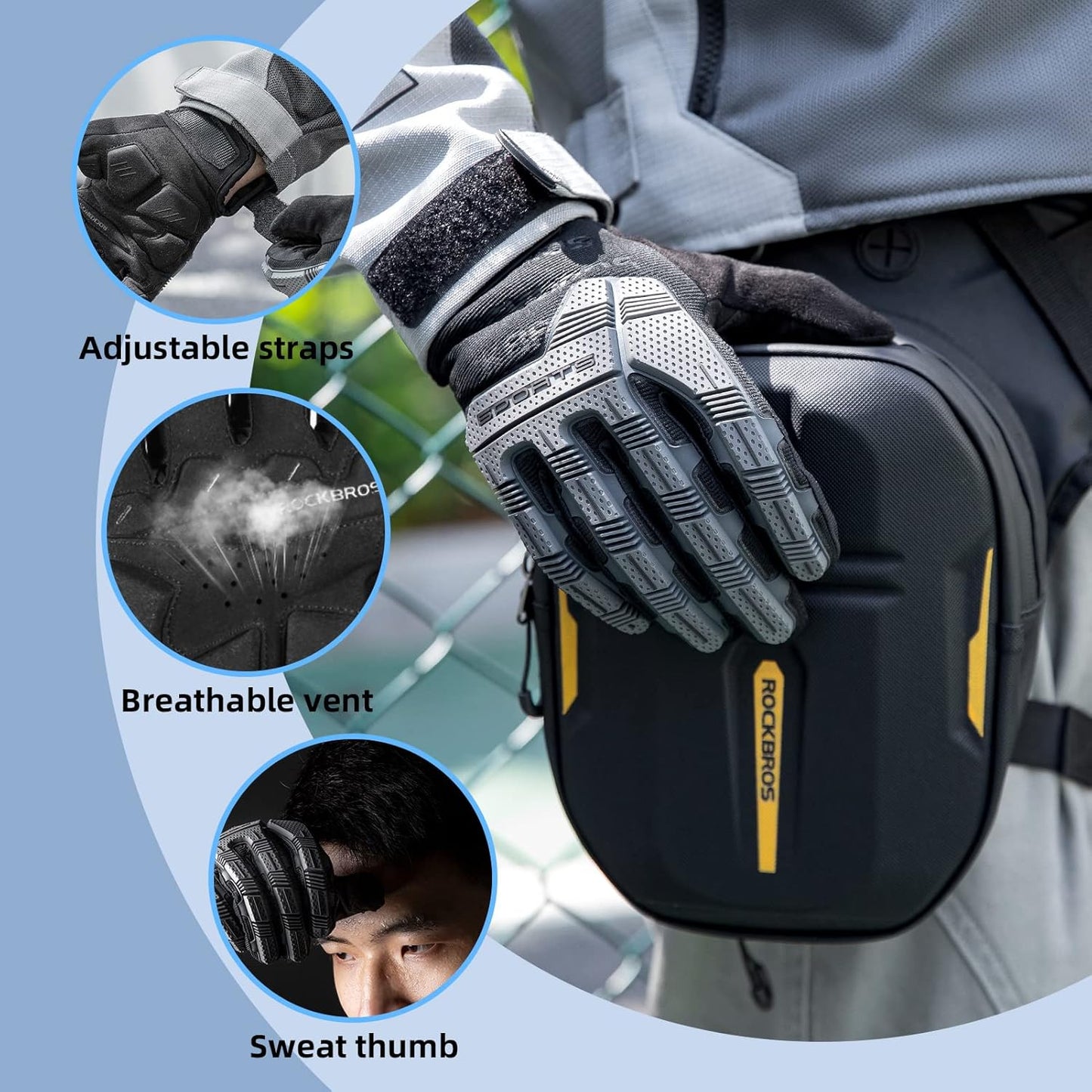 ROCKBROS Mountain Bike Gloves Dirt Bike Gloves