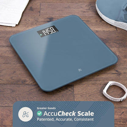 Greater Goods AccuCheck Scale for Body Weight, Bathroom Scale, Designed in St Louis, Ash Grey