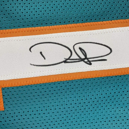 Autographed/Signed Devante Parker Miami Retro Teal Football Jersey JSA COA