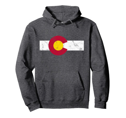 Colorado Flag Distressed Sweatshirt - Fun Novelty Design for Adults