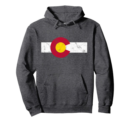 Colorado Flag Distressed Sweatshirt - Fun Novelty Design for Adults