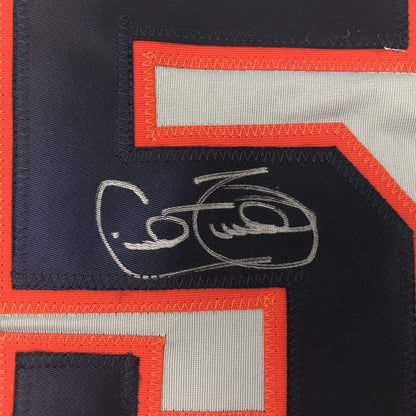 Framed Autographed/Signed Cecil Fielder 35x39 Detroit Grey Baseball Jersey JSA COA