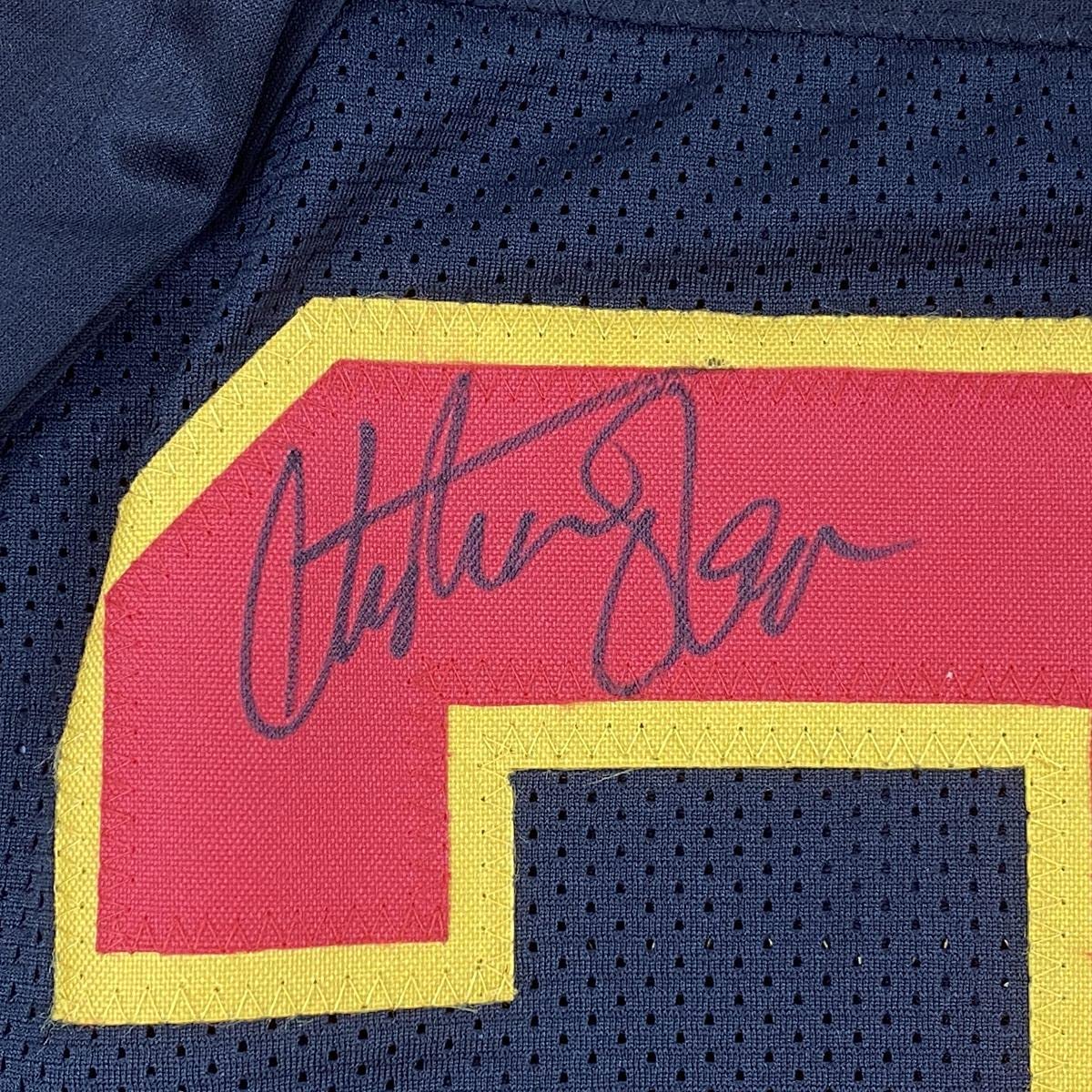 Autographed/Signed Christian Okoye Kansas City Black Football Jersey JSA COA