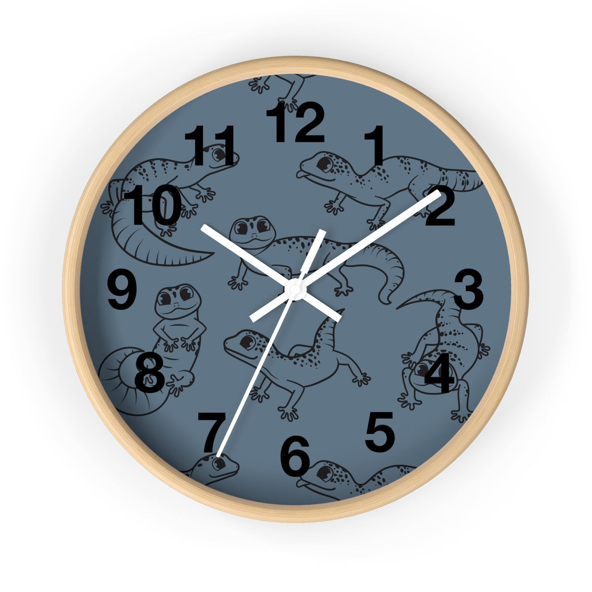 Playful Geckos 10" Wooden Wall Clock