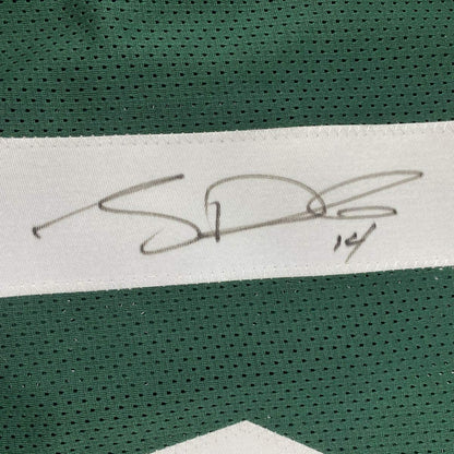 Autographed/Signed Sam Darnold New York Green Rookie Football Jersey Beckett BAS COA