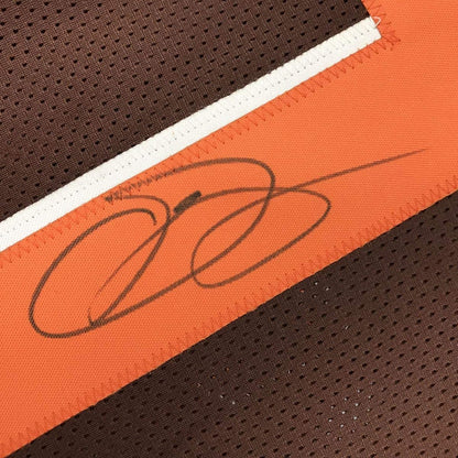 Autographed/Signed Odell Beckham Jr. Cleveland Brown Football Jersey JSA COA