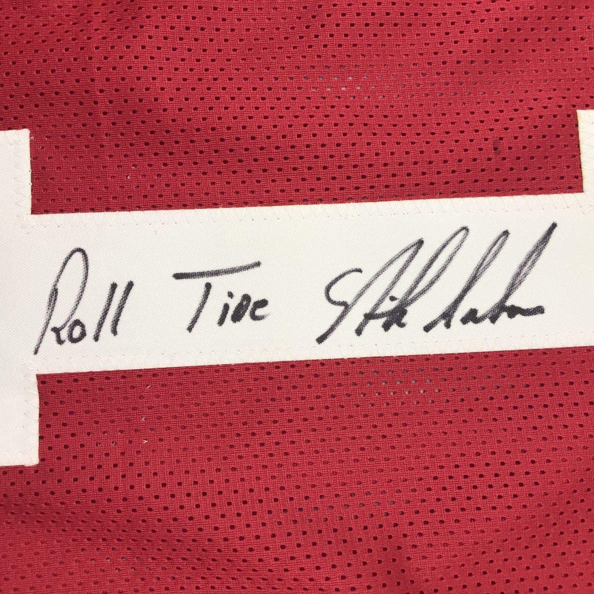 Autographed/Signed Nick Saban Roll Tide Alabama Red College Football Jersey Beckett BAS COA