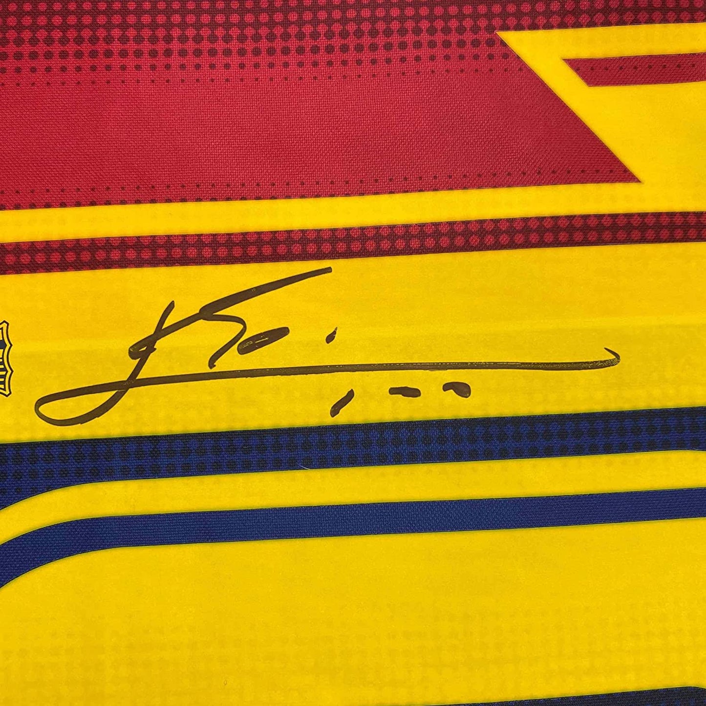 Framed Autographed/Signed Lionel Leo Messi 35x39 FC Barcelona Blue Soccer Jersey Beckett BAS COA/LOA