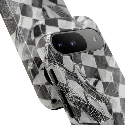 Abstract Checker Print Tough Phone Case