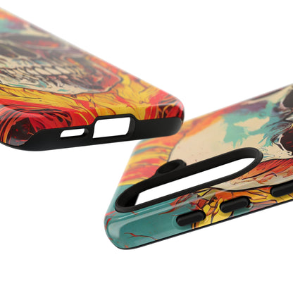Flaming Skull Tough Phone Case
