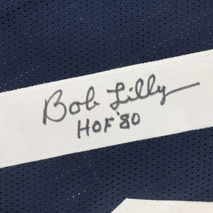 Autographed/Signed Bob Lilly HOF 80 Dallas Thanksgiving Day Football Jersey JSA COA