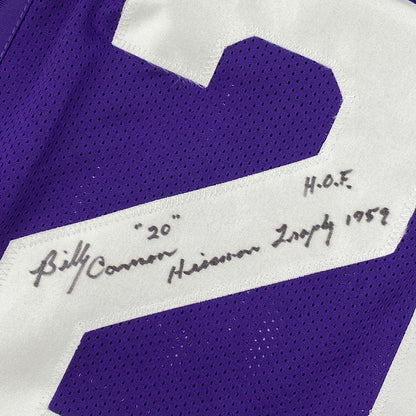 Autographed/Signed Billy Cannon Heisman 1959 LSU Purple College Football Jersey JSA COA