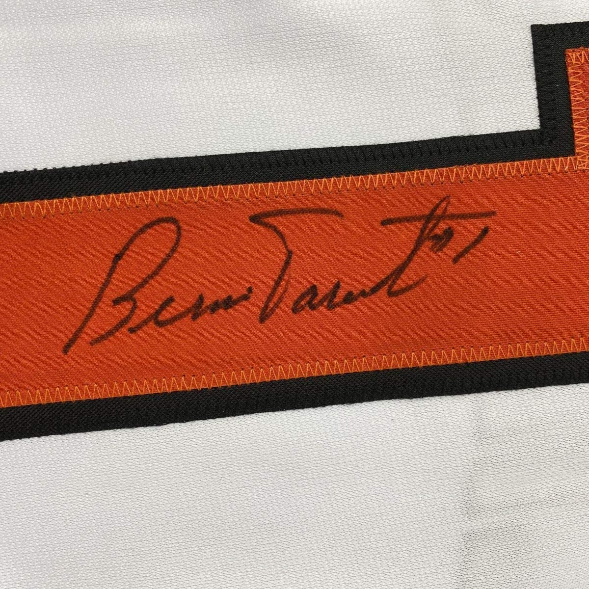 Autographed/Signed Bernie Parent Philadelphia White Hockey Jersey JSA COA