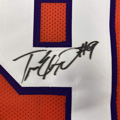 Autographed/Signed Travis Etienne Jr. Clemson Orange College Football Jersey JSA COA