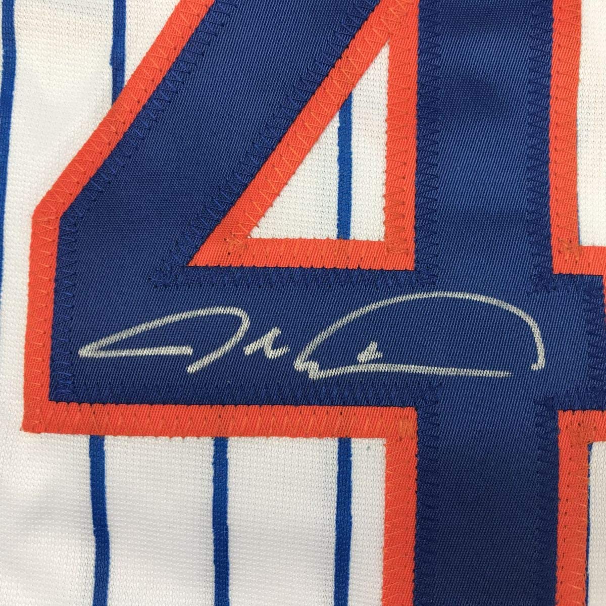 Autographed/Signed Jacob DeGrom New York NY Pinstripe Baseball Jersey JSA COA