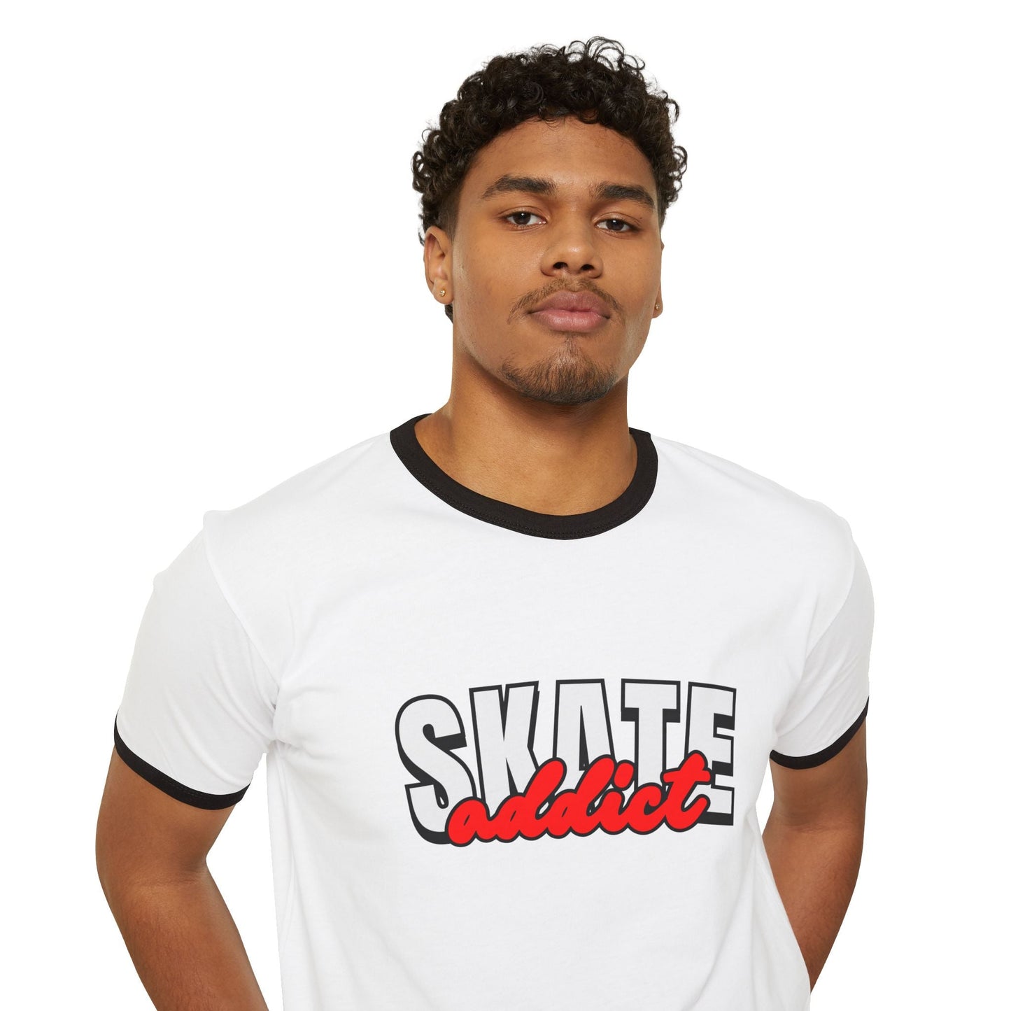 Skate Addict Unisex Cotton Ringer T-Shirt