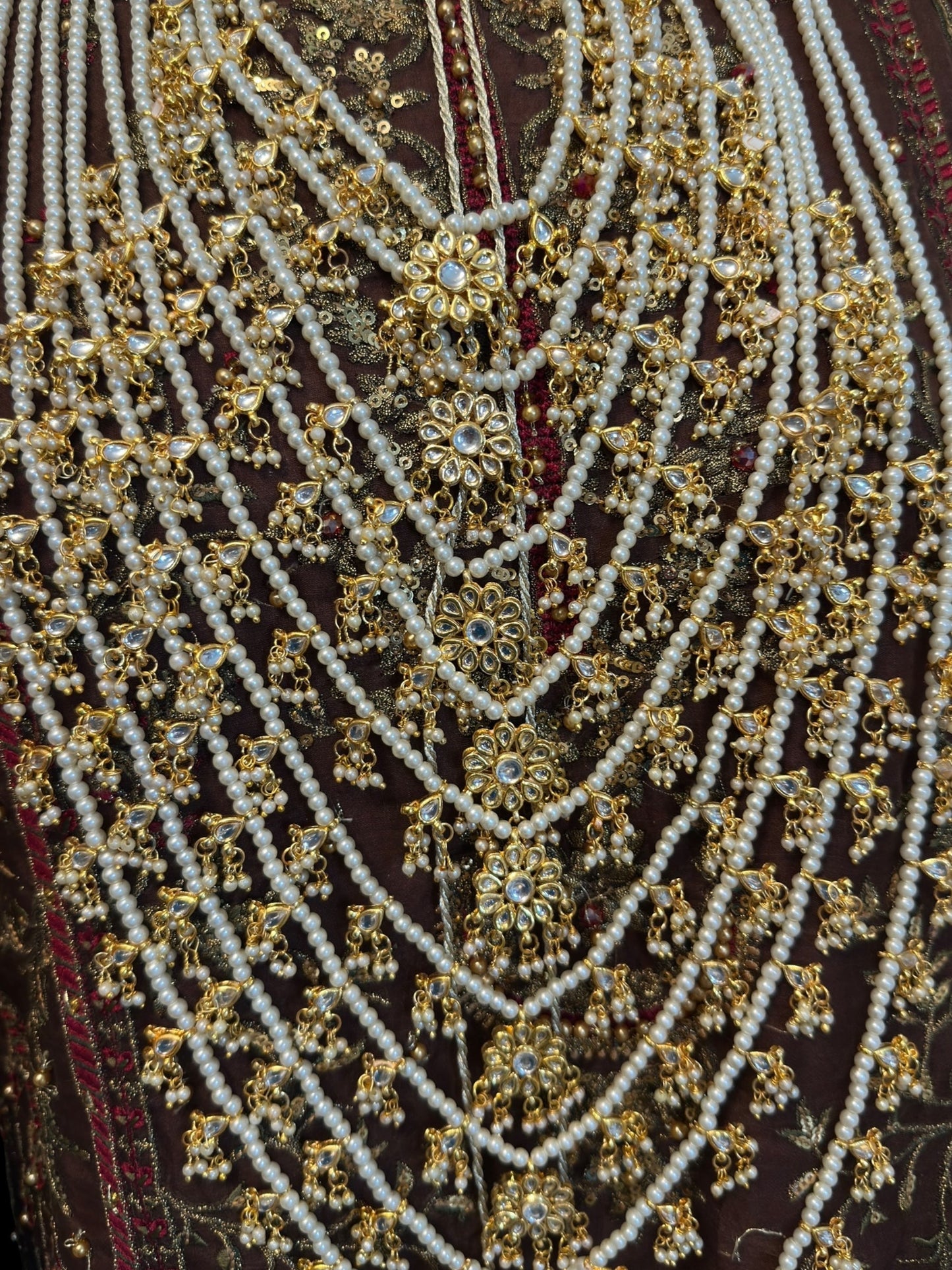 SAT108 ANSA 9 layer satlada in kundan and pearls ( READY TO SHIP )