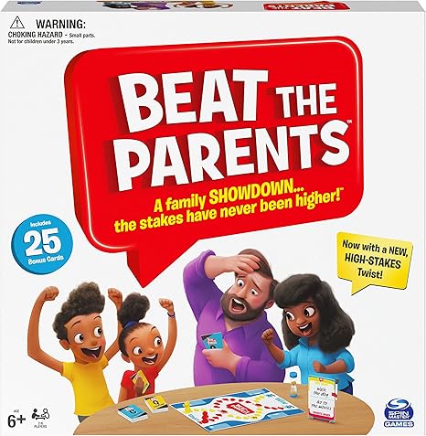 Beat The Parents Classic Family Trivia Game, Kids Vs Parents, with 25 Bonus Cards for Ages 6 and up (Amazon Exclusive)