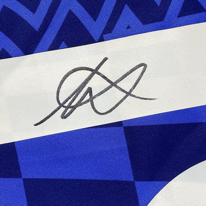 Framed Autographed/Signed Mason Mount 35x39 Chelsea FC Blue Soccer Futbol Jersey Beckett BAS COA