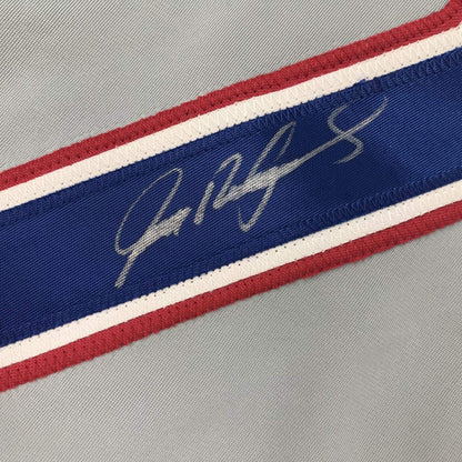 Autographed/Signed Ivan Pudge Rodriguez Texas Grey Baseball Jersey JSA COA