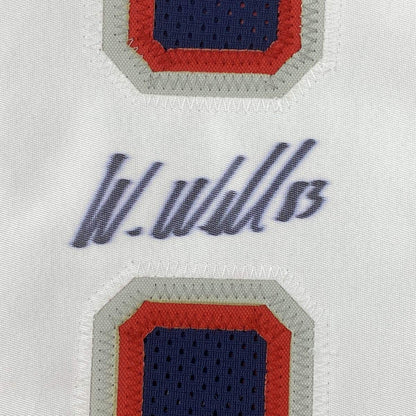 Autographed/Signed Wes Welker New England Blue Football Jersey JSA COA