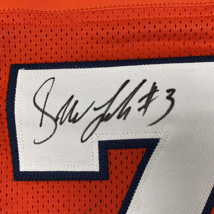 Autographed/Signed Drew Lock Denver Orange Football Jersey Beckett BAS COA
