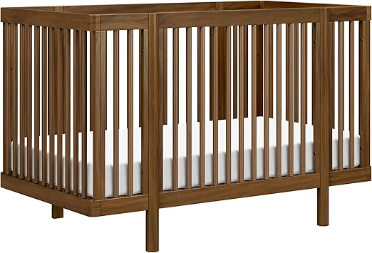 Babyletto Pogo Convertible All-Stages Bassinet, Midi, Full-Size Crib in Natural Walnut, Greenguard Gold Certified, Portable & Adjustable with Conversion Kits and Pads Included
