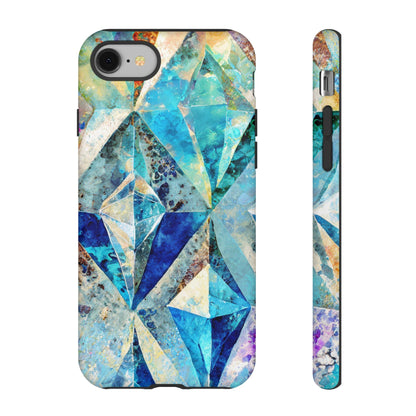 Diamond Blue Abstract Tough Phone Case