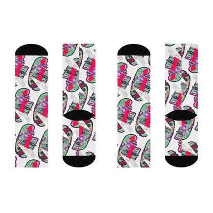 LOVE PILL Cushioned Crew Socks Ivory Powder