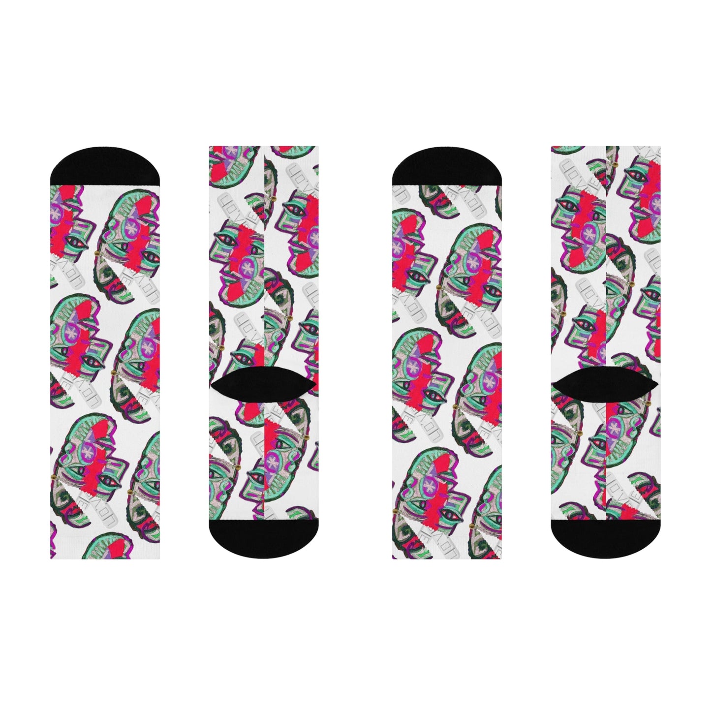 LOVE PILL Cushioned Crew Socks Ivory Powder