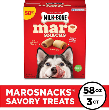 Milk-Bone MaroSnacks Dog Treats, Beef, 15 Ounce (Pack of 6)
