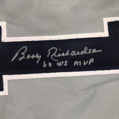Autographed/Signed Bobby Richardson 60 WS MVP New York Grey Baseball Jersey JSA COA