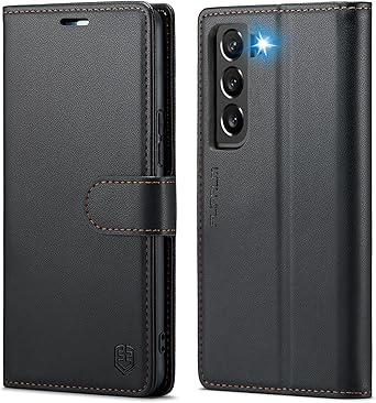 for Samsung Galaxy S22 Plus/S22+ Wallet Case with RFID Blocking Credit Card Holder, PU Leather Folio Flip Kickstand Protective Shockproof Cover Women Men for Samsung S22 Plus Phone case(Black)