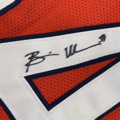 Autographed/Signed Brian Urlacher Chicago Orange Football Jersey JSA COA