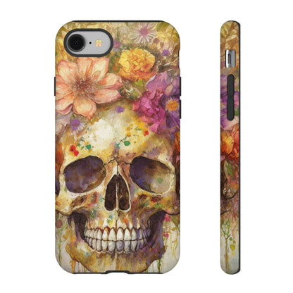 Unique Floral Skull Tough Phone Case