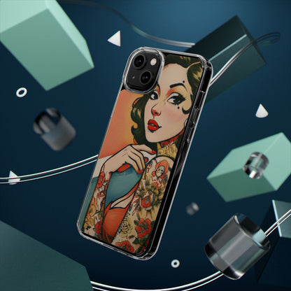 Retro Pin Up Clear Phone Case