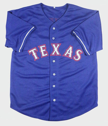 Autographed/Signed Pete Incaviglia Blue Texas Rangers Custom Jersey JSA COA